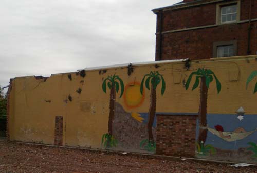 Painting on walls on old play centre